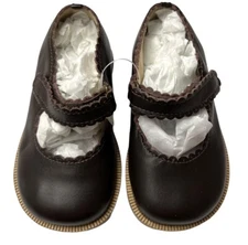 Janie and Jack Girl Mary Jane Brown Leather Shoes Size 5 - Brand New Tags