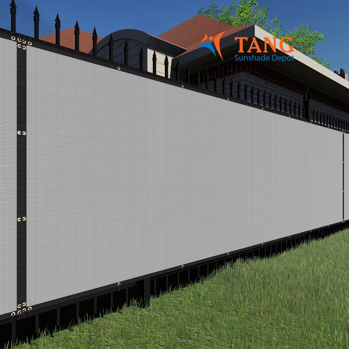 Gray 180GSM Chain Link Privicy Fence Screen 6ft Tall with Optional Length