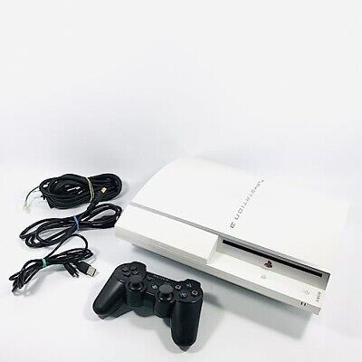 SONY Playstation 3 Ceramic White 80gb Japan CECH-L00 NTSC-J Black  Controller | eBay