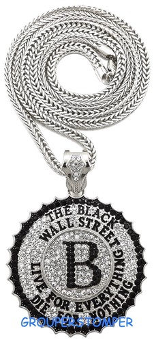 El nuevo colgante negro de Wall Street con collar franco o cubano - Imagen 2 de 31