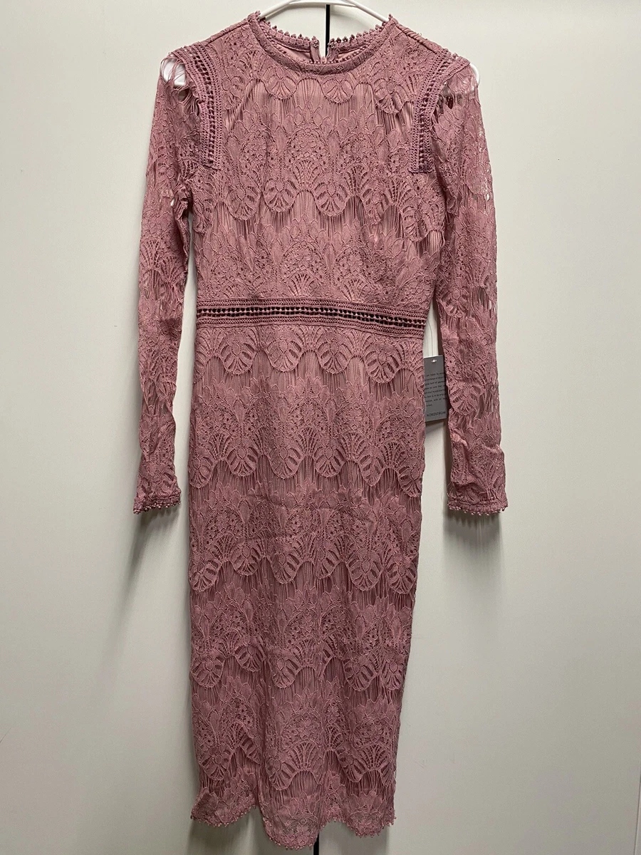 Love by design lace long sleeve midi clearance dress