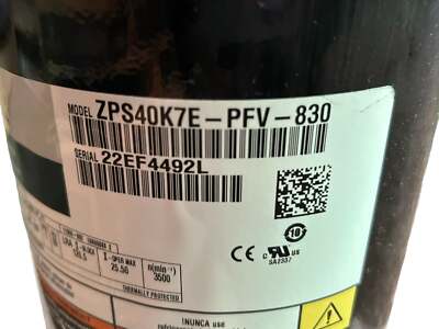 Copeland, Scroll, Compressor, ZPS40K7E-PFV-830, 40000 BTU, R-410A