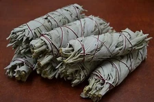 6 PCS CALIFORNIA MINI WHITE SAGE BUNDLE SMUDGE 4" - 5"
