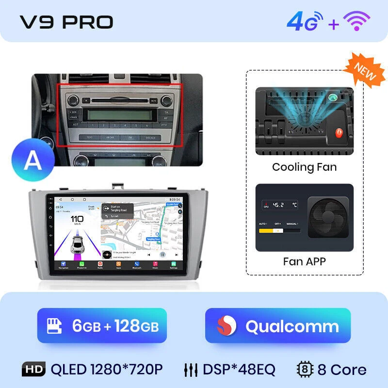 6+128G Autoradio Android 13 Für Toyota Avensis T27 2008-2015 Carplay GPS Navi BT - Bild 3 von 4