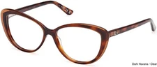 GUESS GU2978 052 Havana Plastic Cat Eye Optical Eyeglasses Frame 55-14-140 GU RX