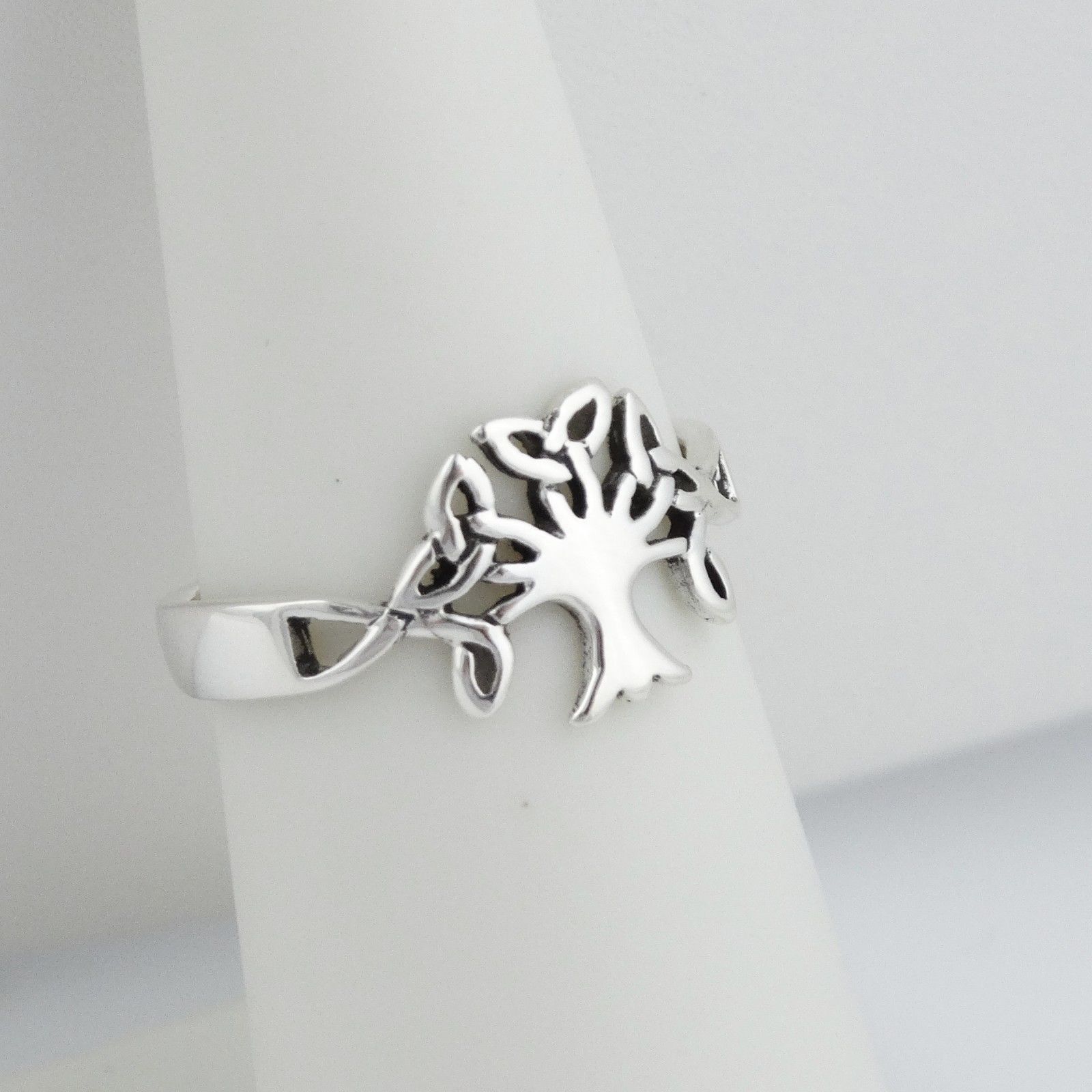 Trinity Tree of Life Ring - 925 Sterling Silver - Celtic Tree Ring Band ...
