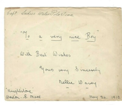 Nellie Davey  + - England -- Weston super Mare 1910 Waterpolo