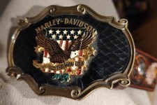 Rare Harley-Davidson USA 1978 Raintree leather Belt tooled eagles 42"+ buckle
