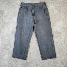 Vintage Lee Riders Jeans 38x30 Black Denim Union Made In Usa Grunge