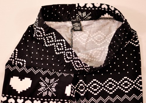 girl's Rue 21 legging size s/m black w/print elastic waist polyester mix - Picture 4 of 6