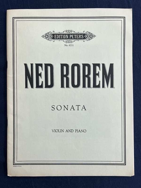 Ned ROREM – Sonata for VIOLIN and PIANO - New Peters Score and Part