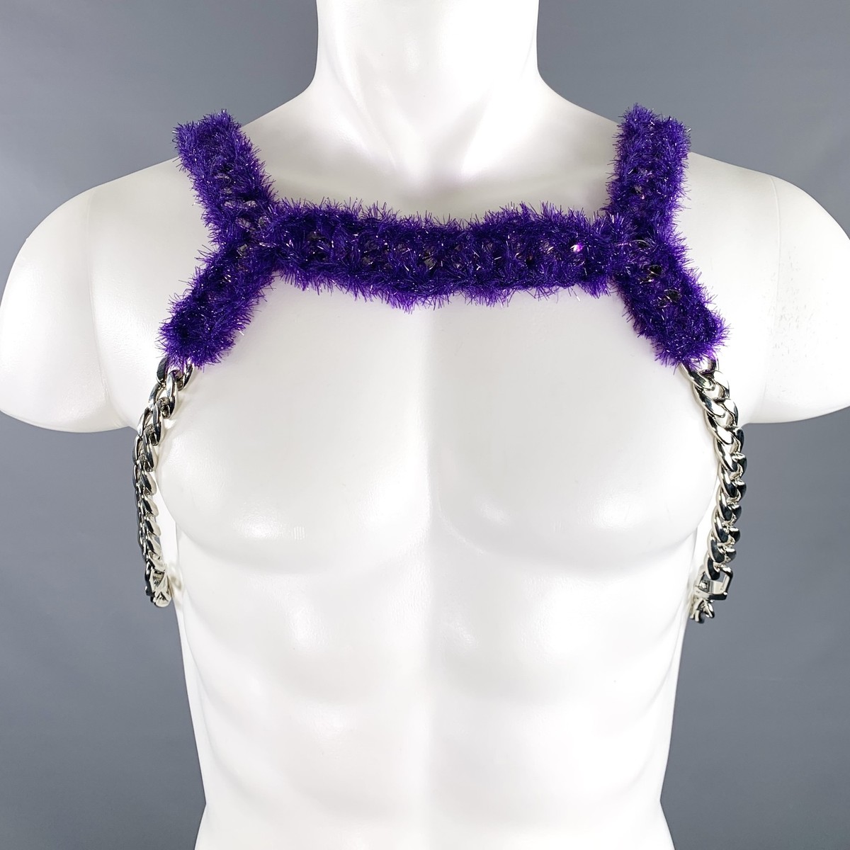 NOIR KEI NINOMIYA FW22 Size S Purple Silver Link Metal