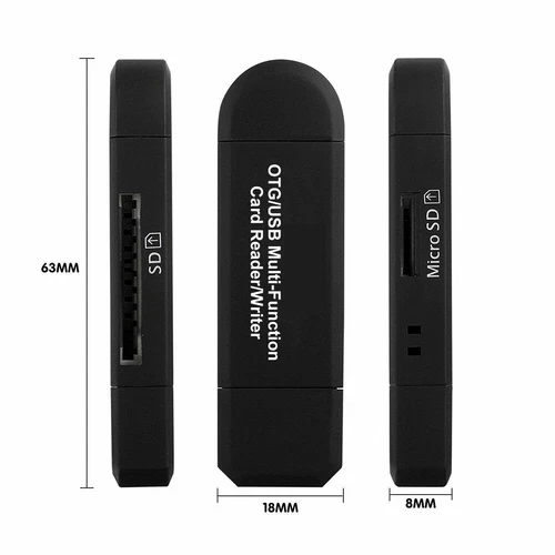 Micro USB OTG to USB 2.0 Adapter SD/Micro SD Card Reader With Standard USB Male - Picture 6 of 8