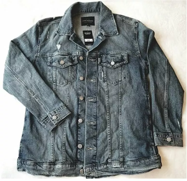 Lucky Brand Tomboy Trucker Blue Denim Jacket Oversize Size Medium Retail  $99 NWT