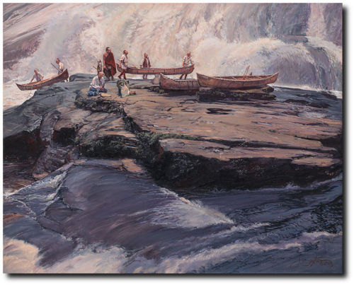 A Brief Delay At The Wall by John Buxton - Native People of Northeast - Canvas - Picture 1 of 1