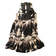New Look Black & Nude Chiffon Racerback Boho Dress in UK 8-10 *exc cond* y2k vtg