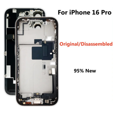 Middle Frame Housing For iPhone 16 Pro Back Cover Battery With NFC Wireless 95%
