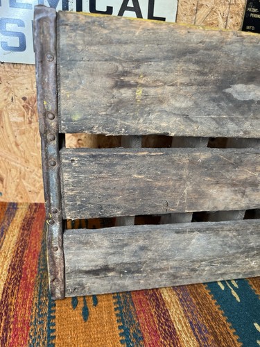 Caja de madera vintage Pop Kola portadora de refrescos 24 unidades anuncio amarillo y rojo - Imagen 18 de 22