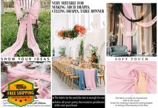 Light Pink Cheesecloth Fabric 10yd Gauze for Wedding Draping Table Runner