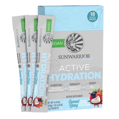 Sunwarrior Warrior Active Hydration Elektrolyte, Kokos-Beere   18 Stück