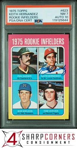 1975 TOPPS #623 KEITH HERNANDEZ RC CARDINALS POP 6 PSA 7 DNA AUTO 10