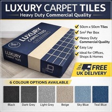 New Carpet Tiles Office Hallway Commercial Luxury Grey Black Beige Light Blue