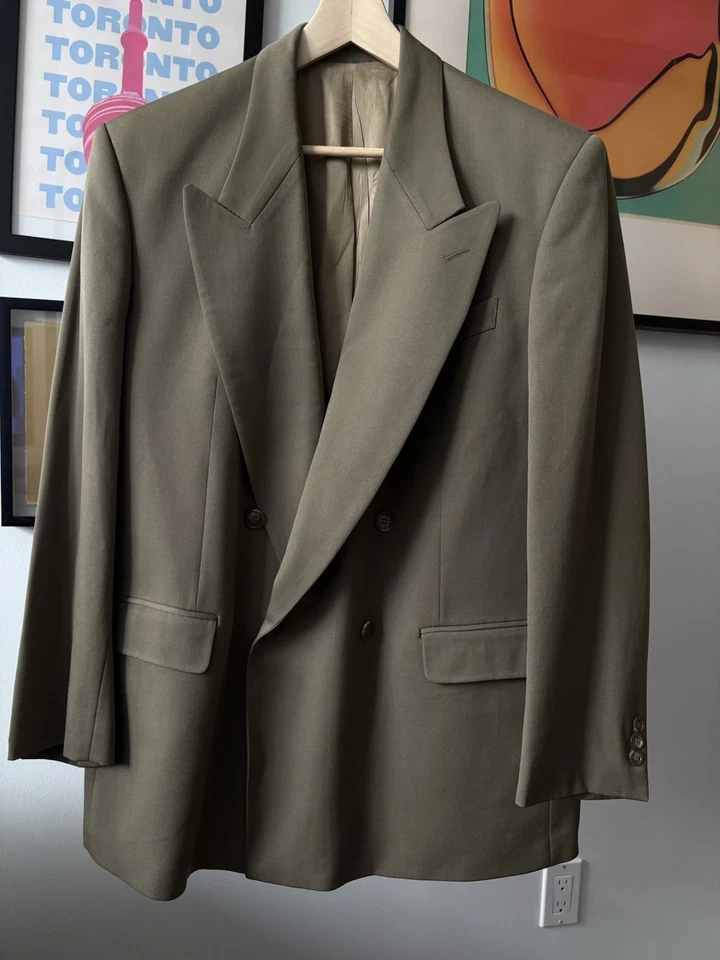 Blazer Gianni Valente Doble Pecho Lana Virgen Tostado Profundo 42R Foto 3 de 4