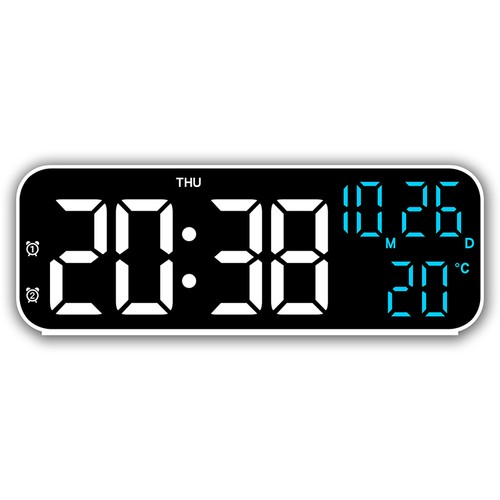 Electronic Clock Simple Alarm Clock Multi Function LED Clock Multiple Alarm - Picture 9 of 13