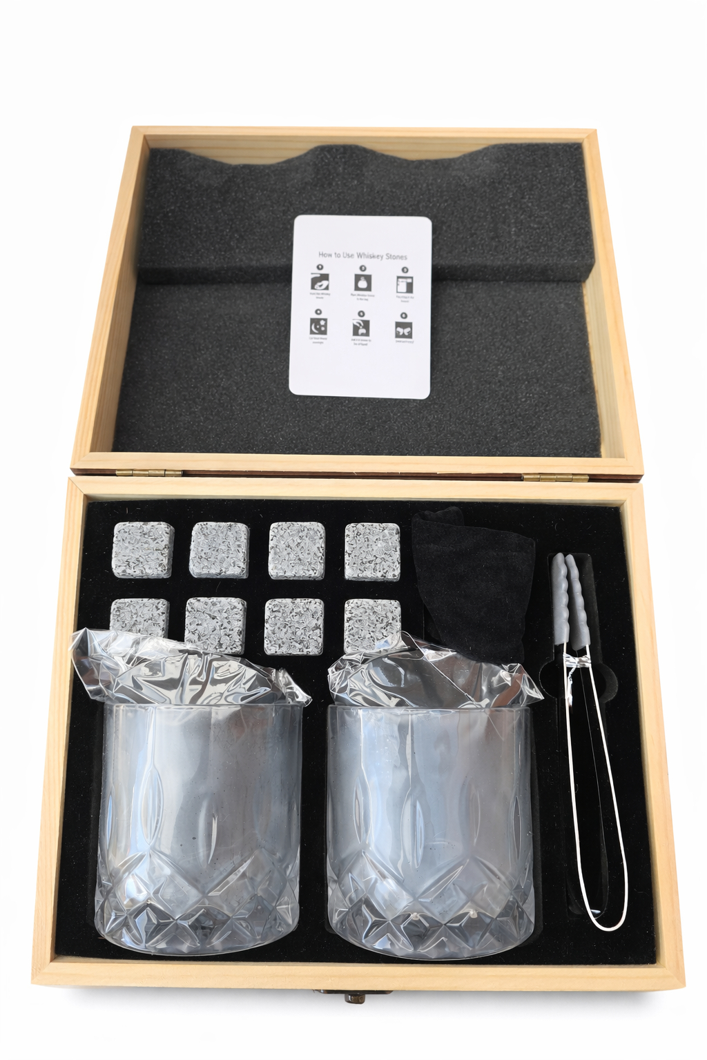 Whiskey Stones, Whiskey Glass Gift Set, Whisky Rocks Chilling Stones in Handmade