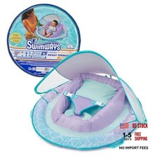 SwimWays Infant Spring Float, Baby Pool Float with Canopy, Swimming Mermaid