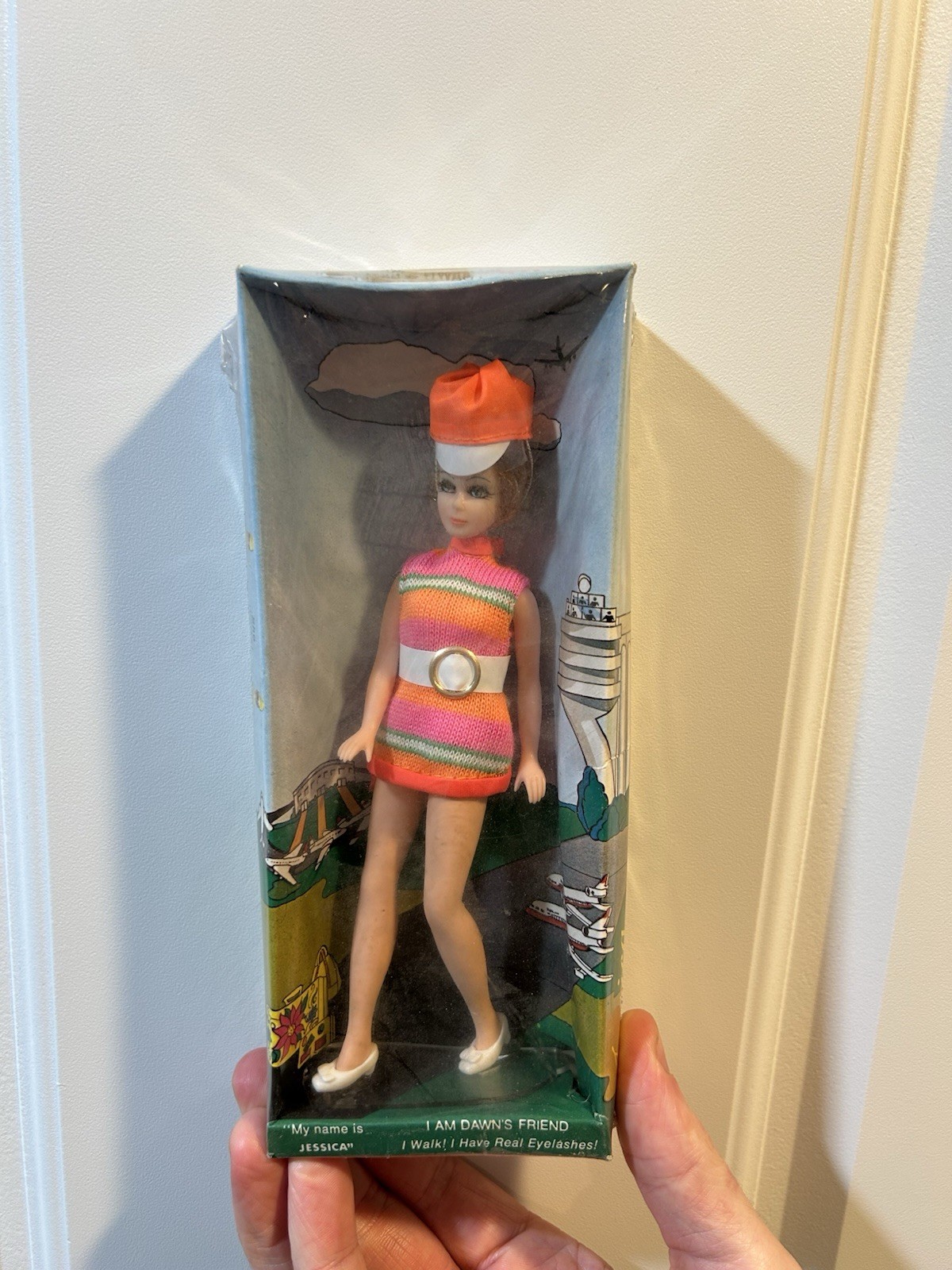 Vintage 1970 Dancing Dawn Jessica Doll Airline Stewardess Ou