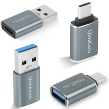  4-Pack 2  Type C Female to A Male Charger Converter  2  USB C Gray