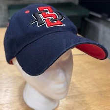 SDSU Aztecs Stretch Fit Hat Cap Navy Red NCAA San Diego State University M/L