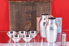 Traditional Japanese Sake Set in Pure Tin N.MINT 1day Quick Shipping From JP