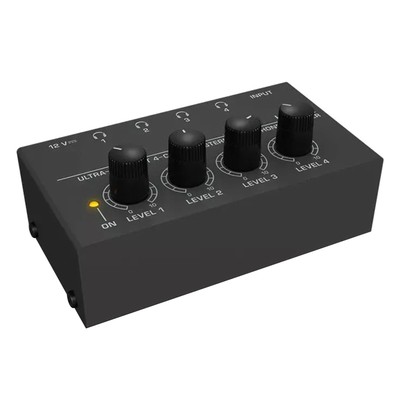 4Channels Black Mini Stereo Headphone Ultra-Compact Audio Amplifier For Earphone