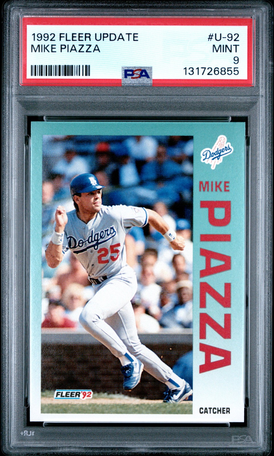 1992 FLEER UPDATE #U-92 MIKE PIAZZA ROOKIE RC PSA 9