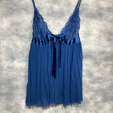Victoria  s Secret Peacock Blue Babydoll Nightie Lingerie Sheer Gown XL Vintage