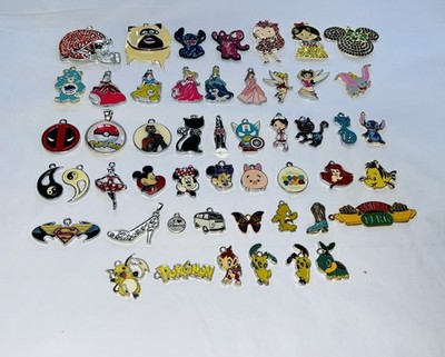 50 unvollkommene METALL & EMAILLE Cartoon Figuren CHARMS Prinzessin Tiere Z