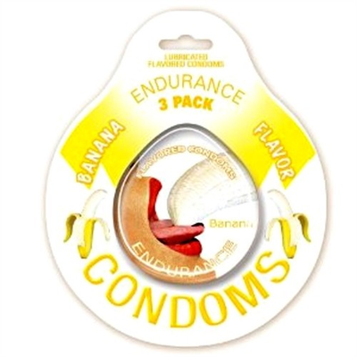 #ad Hott Products Endurance Banana Flavored Condoms 3 Hp Htp2090 $9.99
