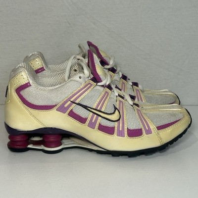Womens 2009 Nike Shox Athletic Shoes Size 8 White Purple 347522-117