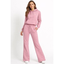 2020s Puma Poised Pink Hoodie Straight Wide Leg Sweatpants Set NWT small