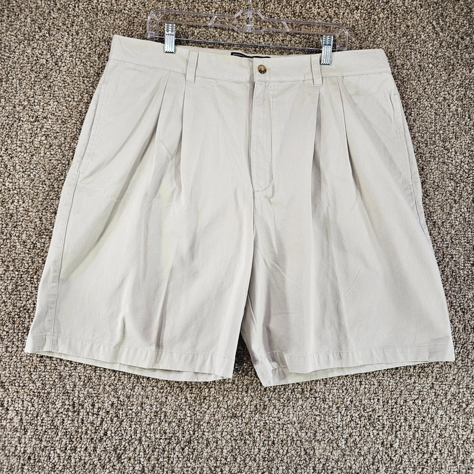 Susquehanna Pleated Shorts Mens Sz 40 Chino Pockets Beige NEW