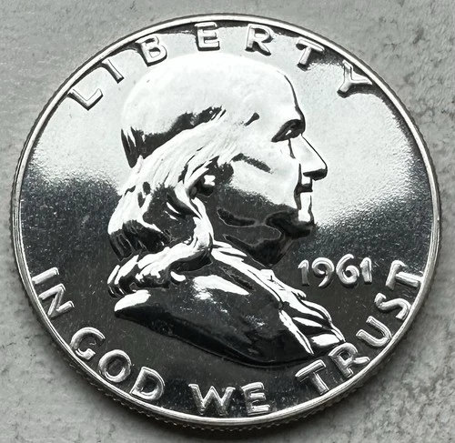 1961 Proof Franklin Half Dollar 90% Silver-INV#8833