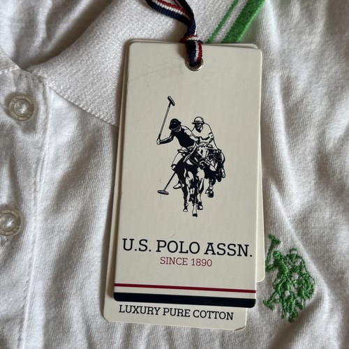 Polo USA Assn verde donna aderente a righe senza maniche taglia M/12 prezzo di listino £60 - Foto 10 di 18