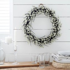 The White Company Pussy Willow Wreath Natural Hanging Decoration Wall Door Decor