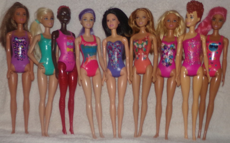 Color Reveal Barbie Doll LOT OF 9 - Molded & Rooted Hair
