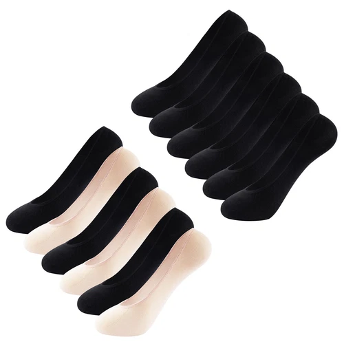Ladies 6pk Invisible Low Cut No Show Socks Womens Breathable Combed Cotton Socks