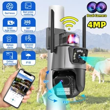 4MP Dual Lens 4K WiFi Security Camera Zoom Outdoor Home Night Vision CCTV PTZ