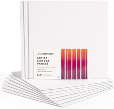 Blank Canvas Panel Boards (8X8, 10 PK) - White Canvases for Professional Artist
