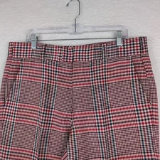 Vtg Mens Pants Trousers Cuffed Plaid Wallachs By Corbin 38x30 Talon Zipper Golf